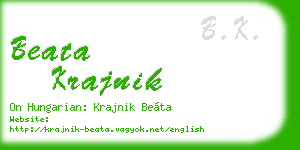 beata krajnik business card